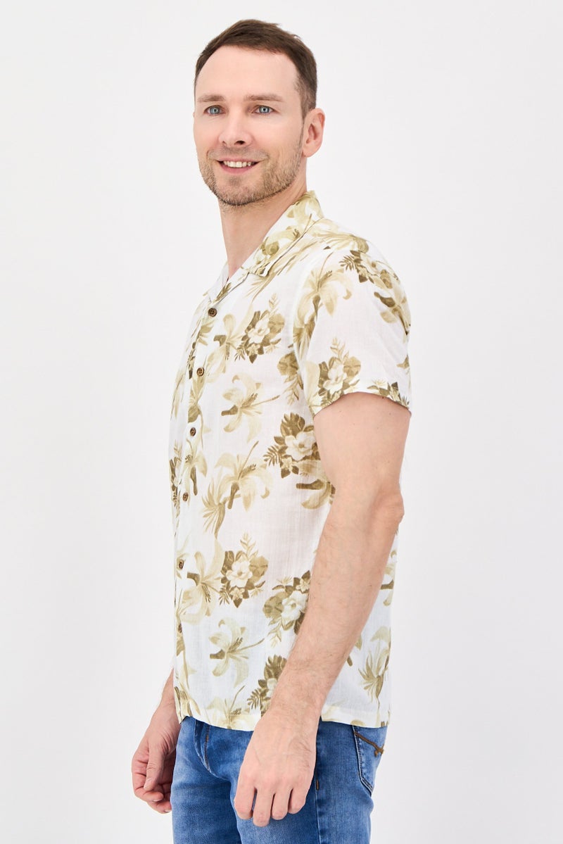 Threadbare Men Regular Fit Short Sleeve Floral Print Casual Shirt, Multicolor - Image 2